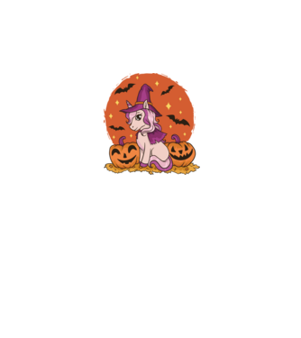 Unicorn Halloween model negru pe tricou