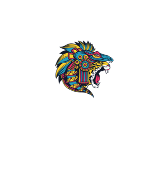 Aztec Jaguar model alb pe tricou