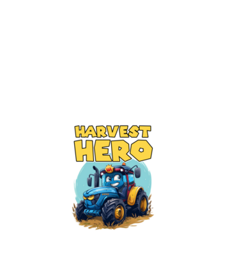 Harvest Hero Tractor model alb pe tricou
