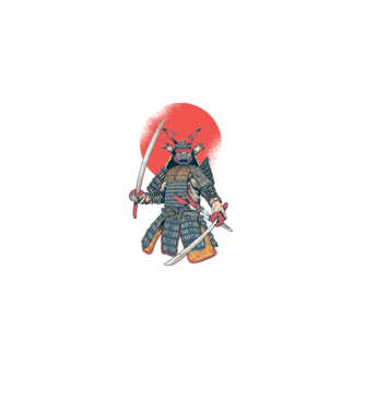 Vintage Samurai tricou arte marțiale orientale model alb pe tricou