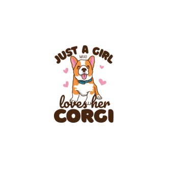 Doar o fată care iubește Corgiul său model alb pe tricou