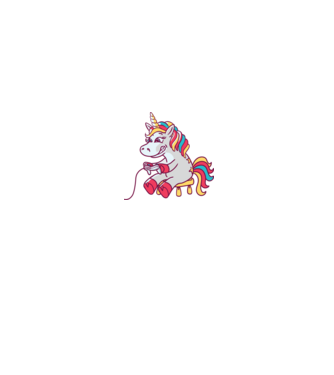 Gamer Unicorn model gri pe tricou