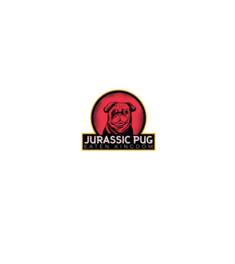 Jurassic Pug Tricou cu mops model negru pe tricou