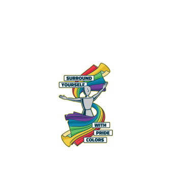 Pride cu curcubeu model negru pe tricou
