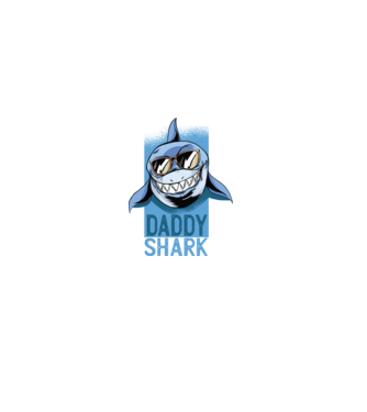 Daddy Shark tricou pentru tata model negru pe tricou