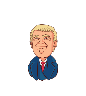 Donald Trump model alb pe tricou