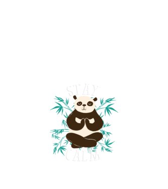 Stay Calm Panda meditație model negru pe tricou