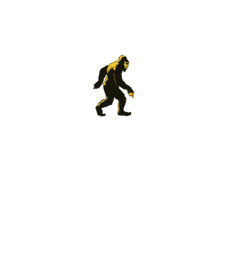 Yeti în pădure model negru pe tricou