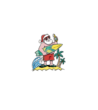 Santa Claus Summer model alb pe tricou