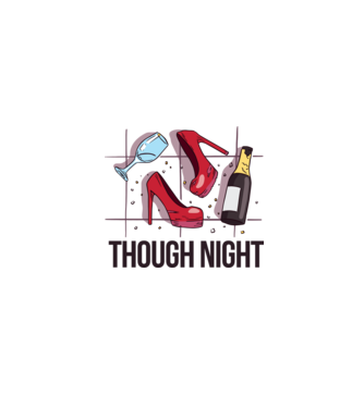 Though Night - seară grea model alb pe tricou