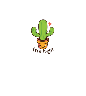 Free Hugz tricou amuzant Cactus model alb pe tricou