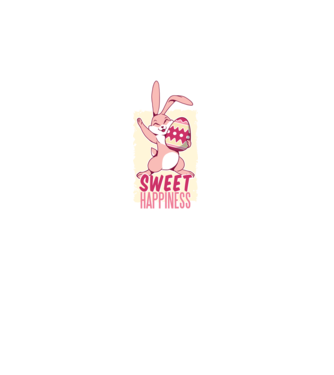 Sweet Happiness pentru Paște tricou cu iepuraș model negru pe tricou