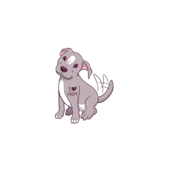 Pitbull - I Love Mom model roz deschis pe tricou