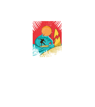 Afiș Surf model negru pe tricou
