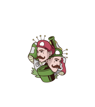 Mario și Luigi model alb pe tricou