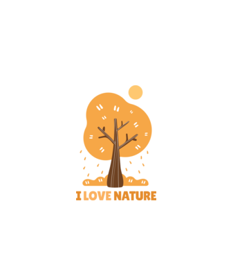 I Love Nature model negru pe tricou