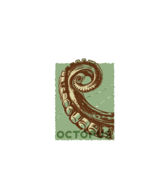 Caracatiță Octopus model negru pe tricou