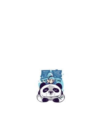 Anime Panda relaxare model alb pe tricou