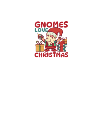 Gnomes LOVE Christmas model alb pe tricou