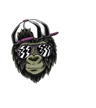 Cool Monkey model verde de măr pe tricou
