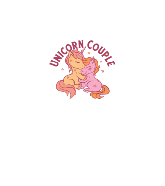 Pereche Unicorn model alb pe tricou