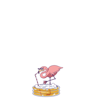 Flamingo cu bere model alb pe tricou