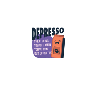 Depresso - Sentimentul când rămâi fără cafea model nisipiu pe tricou