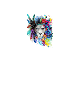 lion color jungle model alb pe tricou