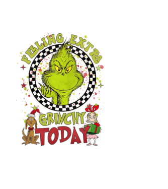 Feeling extra Grinchy today - Grinch model negru pe tricou