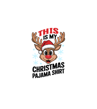 Christmas Pajama Reindeer Alb model alb pe tricou