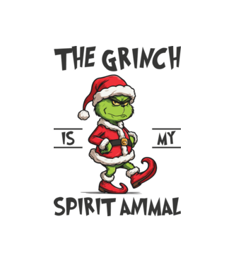 Grinch is my spirit animal model alb pe tricou