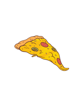 Felie de pizza Cuplu model alb pe tricou