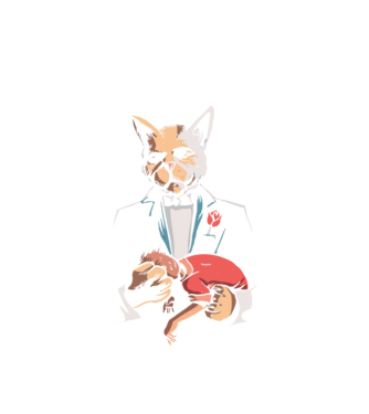 The Catfather model alb pe tricou