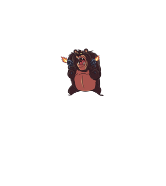 Pew Pew Pew Madafakas Urs model negru pe tricou