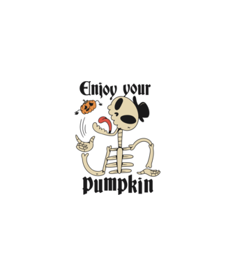 Enjoy your pumpkin Skeleton model turcoaz pe tricou
