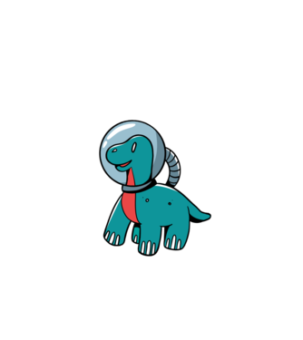 Dinozaur Astronaut model negru pe tricou