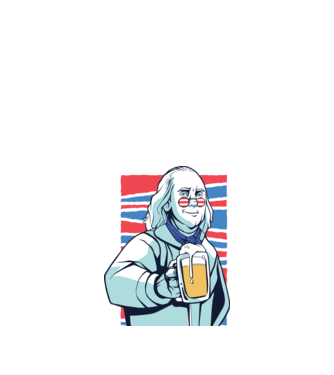 Benjamin Franklin Beer model alb pe tricou
