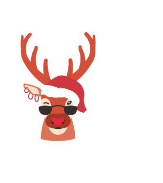 Cool Reindeer Rudolph model negru pe tricou