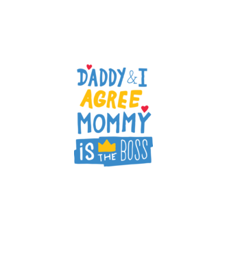 Mama e șefa model alb pe tricou