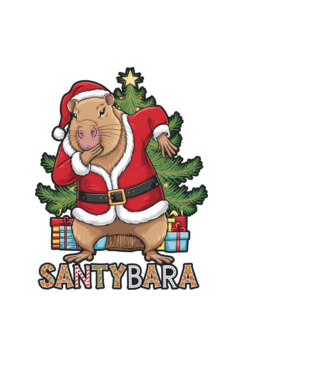 Santybara model negru pe tricou