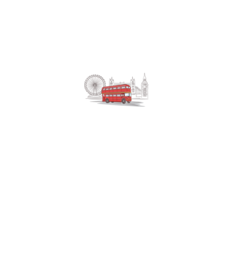 London Bus model alb pe tricou