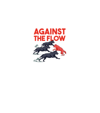 Against the flow - Împotriva curentului model alb pe tricou
