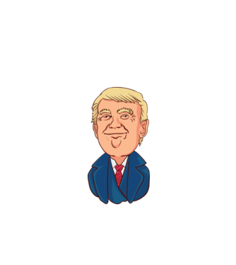 Donald Trump model negru pe tricou
