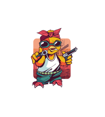 Pew Pew Pew Madafakas Pui model alb pe tricou