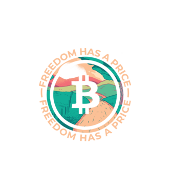 Libertatea are preț Bitcoin model alb pe tricou
