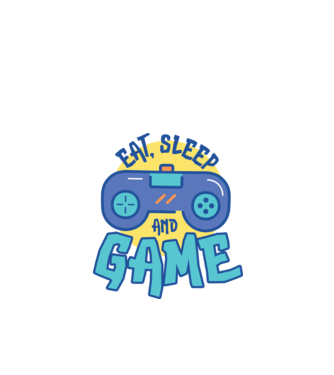Eat Sleep and Game model alb pe tricou