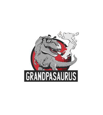 Grandpasaurus T-rex model alb pe tricou