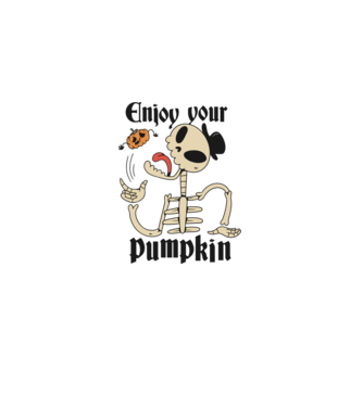 Enjoy your pumpkin Skeleton model albastru deschis pe tricou