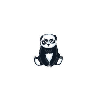 Panda drăguț model alb/roșu pe tricou