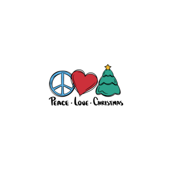 Peace Love Crăciun model alb pe tricou